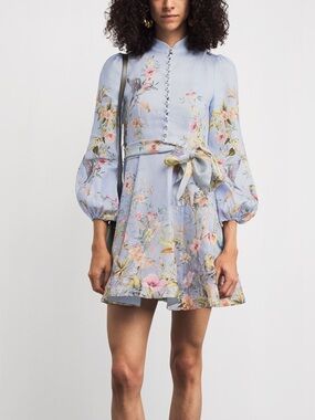 Zimmermann Linen Rebellion Floral Mini Dress